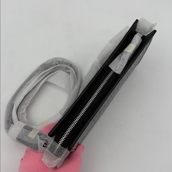 Coach Slim Crossbody Croc Embossed Bag Black - Picture 6 of 16